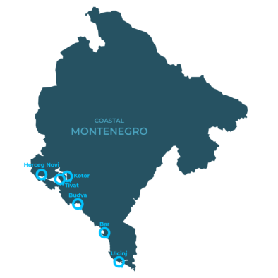 Map of Coastal Montenegro