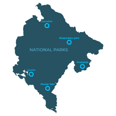 Map of Northern & Central Montenegro